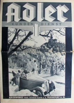 Adler "Kundendienst in Wort und Bild" 1934 Carbrochure (7670)